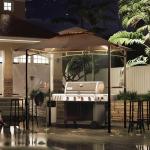 8x5 Water-Resistant BBQ Canopy with LED Lights