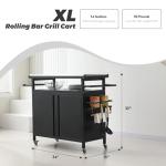 Nexaio XL Rolling Grill Cart with Stainless Steel Top