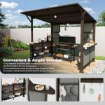 Domi 9x10FT Outdoor BBQ Grill Gazebo with Shelves