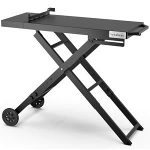 Veralune Folding Outdoor Grill Prep Table with Wheels
