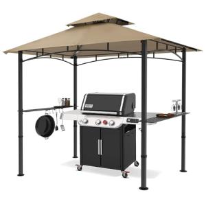 MasterCanopy 8x5 Outdoor BBQ Grill Gazebo with Lights