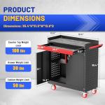 Eltean Metal Grill Cart with Wheels and Storage