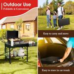 Leteuke Rolling Outdoor Grill Table for Blackstone