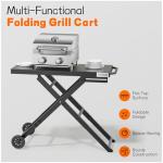 Veralune Folding Outdoor Grill Prep Table with Wheels