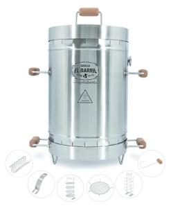 EL BARRIL 30lbs Portable Stainless Steel Grill & Smoker