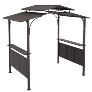 Outsunny BBQ Grill Gazebo with Side Shelves