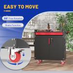 Eltean Metal Grill Cart with Wheels and Storage