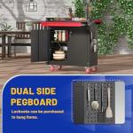 Eltean Metal Grill Cart with Wheels and Storage