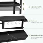 Outdoor Grill Cart with Locking Casters and Hooks