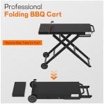 Veralune Folding Outdoor Grill Prep Table with Wheels