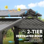 Domi 8x5FT Hardtop Grill Gazebo with Shelves