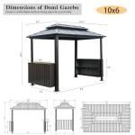 Domi Outdoor BBQ Hardtop Grill Gazebo with Cabinets