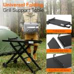 Veralune Folding Outdoor Grill Prep Table with Wheels
