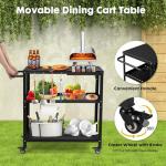 Outdoor Grill Cart with Locking Casters and Hooks