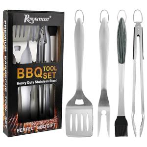 4-Piece Heavy-Duty BBQ Tool Set