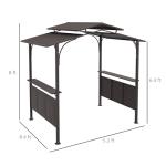 Outsunny BBQ Grill Gazebo with Side Shelves