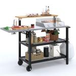 Sundale Movable Grill Table with 4-Tier Shelves