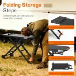 Veralune Folding Outdoor Grill Prep Table with Wheels