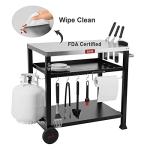 FEASTO Mobile Stainless Steel Work Table with Wheels
