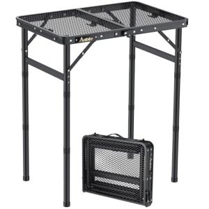 Anbte Portable Folding Grill Table with Adjustable Heights