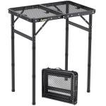 Anbte Portable Folding Grill Table with Adjustable Heights