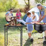Anbte Portable Folding Grill Table with Adjustable Heights