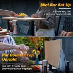 Sundale Movable Grill Table with 4-Tier Shelves