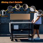 Sundale Movable Grill Table with 4-Tier Shelves