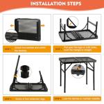 Compact Folding Grill Table with Sturdy Mesh Top
