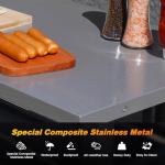 Sundale Movable Grill Table with 4-Tier Shelves