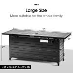57 Inch Black Propane Fire Pit Table