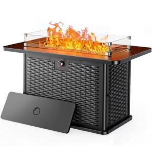 Ciays 43-Inch Propane Fire Pit Table with Glass Stones