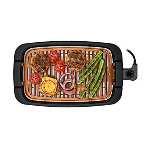 Copper Smokeless Indoor Electric Grill - XL Nonstick 15"x9