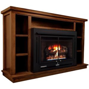 Dark Oak 34” Vent-Free Propane Fireplace with Blower