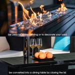 57 Inch Black Propane Fire Pit Table