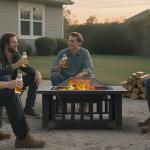 32-Inch Square Metal Fire Pit Table