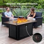 Ciays 43-Inch Propane Fire Pit Table with Glass Stones