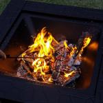 32-Inch Square Metal Fire Pit Table