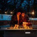 57 Inch Black Propane Fire Pit Table