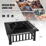 32-Inch Square Metal Fire Pit Table