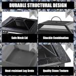 32-Inch Square Metal Fire Pit Table