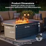 50” Propane Fire Pit Table with Adjustable Flame