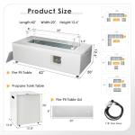 42" Outdoor Propane Fire Pit Table - 50,000 BTU