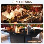 5-Piece Patio Dining Set with Propane Firepit