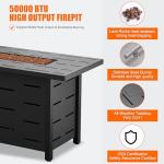 Walsunny 43 Inch Propane Fire Pit Table