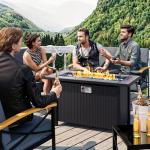 Meilocar 45in Propane Fire Pit Table – Gray