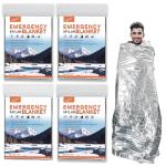 4-Pack Mylar Emergency Survival Blankets for Outdoors