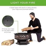 Wood Fire Pit Grill with Grate for Outdoor Fun