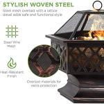 Wood Fire Pit Grill with Grate for Outdoor Fun