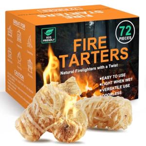 Realcook All-Weather Natural Fire Starters - 72 Pack